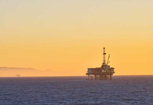 Oil rig platform off the California coast